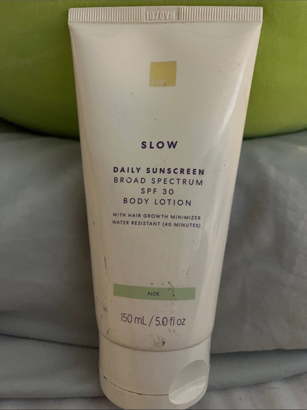 SLOW Daily Sunscreen Broad Spectrum SPF 30 Body Lotion - White with Green Accent